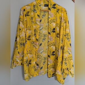Cruel Denim Yellow Floral Kimono -‎ Women's L/XL